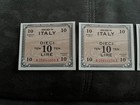 Three Consecutive Serial   1943 A Italy 10 Lire P  M19 Uncirculated