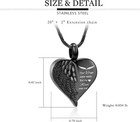 Love Heart Urn Necklace For Ashes Keepsake Memorial Cremation Jewelry Stainless