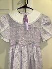 Vintage Polly Flinders Cap Sleeve Lavender Smoked Dress 10
