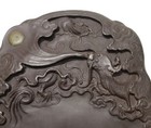B0402c  Chinese Ink Stone For Calligraphy With Great Relief Of Dragon