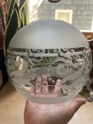 Antique Acid Etched Glass Ball Globe Lamp Shade Victorian Gas Oil 3 7 8    Fit