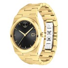 Movado Bold Quest 3601223 Black Dial Gold Tone Stainless Steel 40mm Watch New