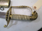 Us War Of 1812 5 Ball Eagle Head Sword   Scabbard Gold Blue Etched Blade  l30