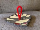 Vintage Chrome With Red Bakelite Handle Art Deco Curved Fluted Candy Or Nut Dish