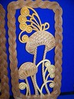 Vtg Mushroom   Butterfly Wall Decor Retro Mid Century Hippie 16  Burwood Prod 3d