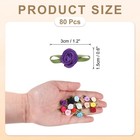 80pcs Dark Purple Mini Rose Bow 15mm Ribbon Roses For Appliques Crafts