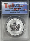 1998 Canada Maple Leaf S 5 Anacs Sp69 Ltd Ed Titanic Privy 1 Oz 9999 Silver
