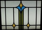 Abstract Old English Leaded Stained Glass Window Unframed W Hooks 18  X 14 25 