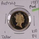 1987 Australia Proof  1 Dollar Mob Of Roos Elizabeth Ii Aluminium Bronze Km  84