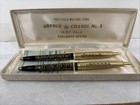 Arpege Chanel No 5 Ballpoint Pen Set Vintage 14kt Gold Perfume Writing Pens