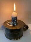 Primitive Early 18th Century Style Vintage Metal Tinderbox Candle Holder
