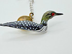 Common Loon Duck Tie Tack Lapel Pin Hand Painted Metal Chain Clutch Wildlife