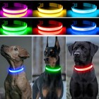 Usb Rechargeable Led Dog Collar Glow Light Up Night Safety Adjustable 7 Colors