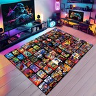 Retro Video Game Rug Colorful Arcade Area Rug Gamer Decor