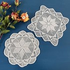 4pcs lot 12  Vintage Hand Crochet Lace Doilies Placemat Round Square Table Mats