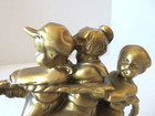 Vintage Pm Craftsman Usa Tug Of War Bookends Brass Bookend Set