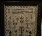 Early 19th Century Adam   Eve   Motif Sampler By Elizabeth Knight - Sept 21 1814