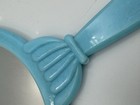 Vintage 1950   s Teal Blue Vanity Hand Mirror Mid Century Modern Double Sided Usa