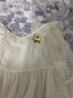 Laura Ashley Girls Size 6 White Polka Dot A-line Knee Dress Sheer Lined