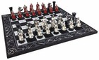 Medieval Times Crusades Red   White Armored Maltese Knights Chess Set 17  Board