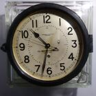 Working Chelsea Wwii U s  Military Black Dial Bakelite Porthole Ship Clock   Key