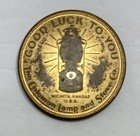 1939 Golden Gate International Exposition Coleman Lamp Storecard Good Luck Medal