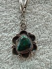 Authentic Navajo Native American  925 Sterling Silver Green Grain-link Necklace