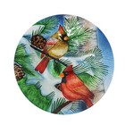 Briarwood Lane Snowy Cardinals Winter Glass Birdbath