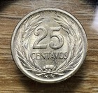 1953 El Salvador 25 Centavos - Actual Silver Coin Shown - Free Shipping Inv 297