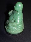 Vintage Genuine Incolay Stone Green Buddha Figurine 5  Tall Excellent Condition 