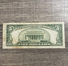 1934 Series A  5 Bill Silver Certificate Blue Seal Vintage Us Note Circulated