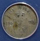 1876 Norway 10 Ore  Anacs Vf 20  2330281 