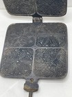 Antique Cast Iron Pizzelle Iron Waffle Cookie Maker Griddle Press Hinged 24in