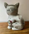 1949 Lipper   Mann L   M Inc  i Am A Game Kitty    Cat Ceramic Bank 6 5    Tall