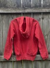 Vintage 50s 60s Healthknit Red Cotton Hoodie Sweatshirt Size Medium Made In Usa