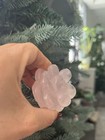 Genuine Rose Quartz Carved Flower Figurine