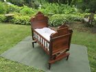 Victorian Eastlake Child Baby Doll Pet Rocking Cradle Museum Quality D  cor Only
