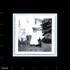 Old Vintage Square Photo Man Woman Couple By House Snapshot Photograph