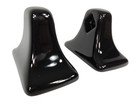 Vintage Black Ceramic Towel Bar Rod Rack Post Holders Flat Back Glue Over Tile