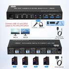 8k 60hz Displayport Usb 3 0 Kvm Switch 2 Monitors For 4 Computers 8k 60hz 4k    