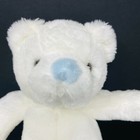 Russ Berrie 12  White Bear Plush Blue Nose Plaid Feet Baby Lovey Stuffed Animal