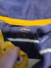Carter s Boys 9m Cotton Knit Short Sleeve Snap Polo Romper Navy Stripe