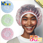 Shower Cap For Women Waterproof Shower Cap With Elastic Band Long Hair Hats For 