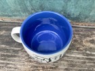 Anthropologie  dog Person  Stoneware Dog Coffee Tea Mug Off White W  Blue Inside
