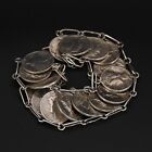 Vtg Sterling Silver - 1930 s Us Mercury Dime Coin 7 5  Chain Bracelet - 46g