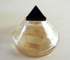 Vintage Art Deco Empty Perfume Bottle W Box Cl Glass W Black Triangular Cap