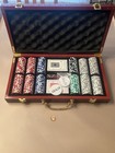 Bcg Poker Chip Set Wooden Carry Case W  Cards  Dice   Dealer Buttons  Casino