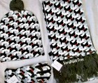 Vera Bradley Set 3 Scottie Dogs Jacquard Knit Scarf Gloves M l Beanie Nwt Rare