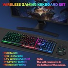 Chonchow Usb Wireless Gaming Keyboard And Mouse Combo  Rgb Backlit  2 4ghz      