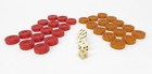 Bakelite Backgammon Chips Vintage Set Of 30 Pieces Red   Butterscotch 
